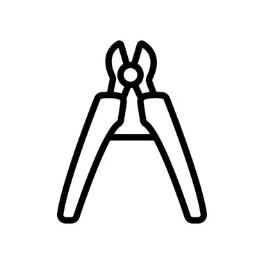 Sınırlayıcı ikon vektörlü tel kesiciler. Sınırlayıcı işaretli tel kesiciler. izole edilmiş sınır sembolü çizimi