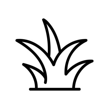 Çimen simgesi vektörünün birçok yanlamasına çalılığı. Bir sürü yan çim işareti var. izole edilmiş sınır sembolü çizimi