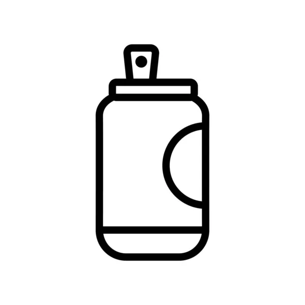 コーラドリンク缶オープナーアイコンベクトル付き コーラドリンク缶オープンサイン付き 孤立した輪郭記号図 — ストックベクタ