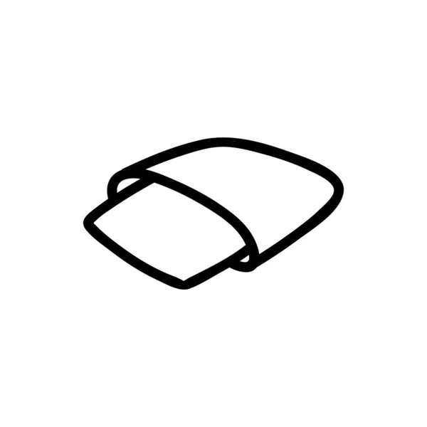 在枕头图标向量上放置枕套 把枕套放在枕牌上 孤立等高线符号图解 — 图库矢量图片