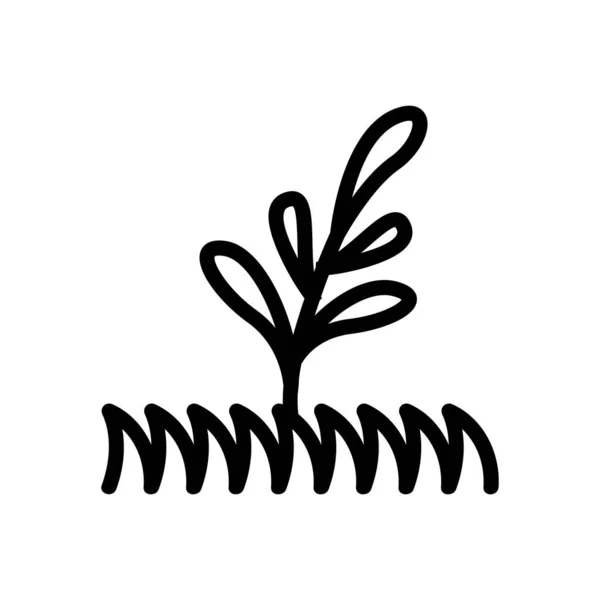 Herbe Botanique Écologique Icône Vecteur Signe Écologique Herbe Botanique Illustration — Image vectorielle