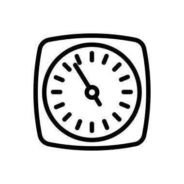 İkinci sayaç simgesi vektörü. İkinci tezgah işareti. izole edilmiş sınır sembolü çizimi