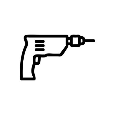 Çekiçsiz matkap ikonu vektörü. Çekiçsiz sondaj tabelası. izole edilmiş sınır sembolü çizimi