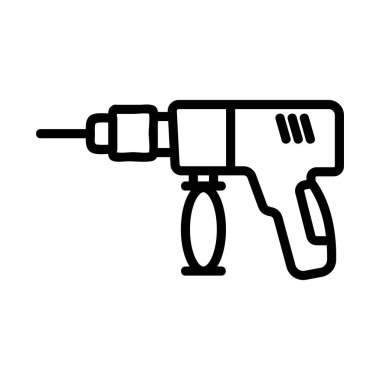 Çekiç matkabı ikon vektörü. Çekiç matkabı. izole edilmiş sınır sembolü çizimi