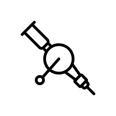 Mekanik matkap ikonu vektörü. Mekanik sondaj işareti. izole edilmiş sınır sembolü çizimi