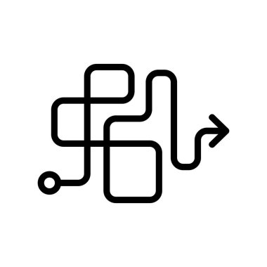 Şematik yön simgesi vektörü. Şematik yön işareti. izole edilmiş sınır sembolü çizimi