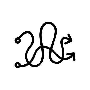 Hareket simgesi vektöründe karışıklık. Hareket işaretlerinde karışıklık. izole edilmiş sınır sembolü çizimi