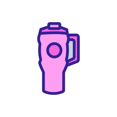 Sembol vektörlü otomatik termo bardak. Sapı işaretli otomatik termo bardak. renk sembolü çizimi