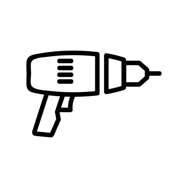 ネジアイコンベクトル用ドライバータイプドリル ネジの署名のためのドライバタイプのドリル 孤立した輪郭記号図 — ストックベクタ