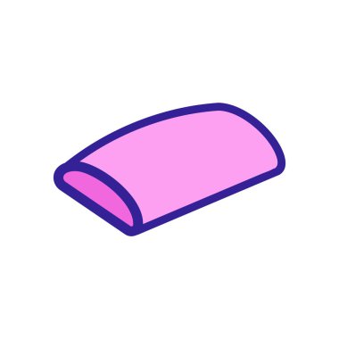 yuvarlak kanepe yastık ikonu vektörü. Yuvarlak kanepe yastığı tabelası. renk sembolü çizimi