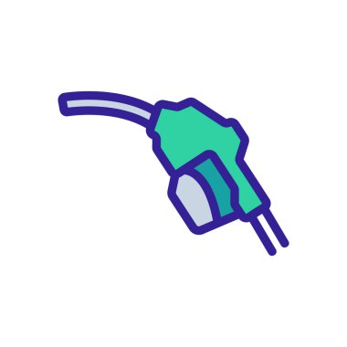 Yakıt ikonunun geniş kabzalı bir silahı. Yakıt ikmal silahının kabzasında büyük bir işaret var. renk sembolü çizimi