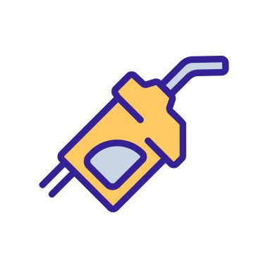 Kare kabzalı yakıt ikonu vektörü. Kare saplı yakıt doldurma tabelası. renk sembolü çizimi