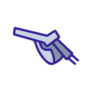 Mekanik silah ve karşı ikon vektörü. Mekanik silah ve tezgah işareti. renk sembolü çizimi