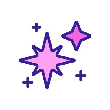 Yıldız simgesi etkisi ikon vektörü. Yıldız parıltısı etkisi işareti. renk sembolü çizimi