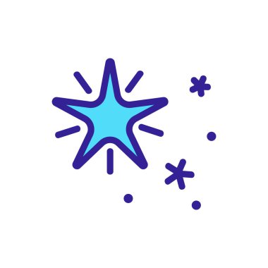 Parlayan yıldız ikonu vektörü. Parlayan yılbaşı tabelası. renk sembolü çizimi