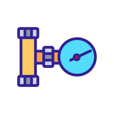 Boru sayacı ikon vektörü. Boru sayacı işareti. renk sembolü çizimi