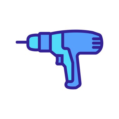 Kablosuz matkap ikonu vektörü. Kablosuz matkap işareti. renk sembolü çizimi