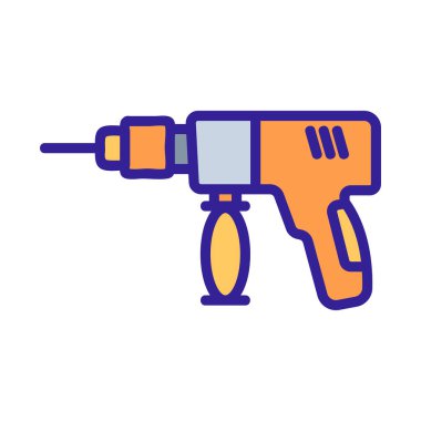 Çekiç matkabı ikon vektörü. Çekiç matkabı. renk sembolü çizimi