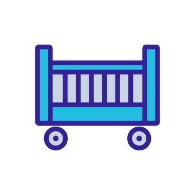 çarkıfelek ikon vektörü. Tekerlekli karyola tabelası. renk sembolü çizimi