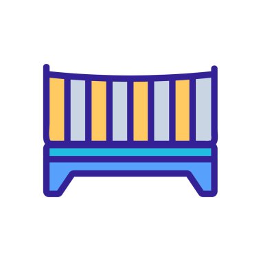 Beşik oyun alanı simgesi vektörü. Beşik çocuk parkı tabelası. renk sembolü çizimi