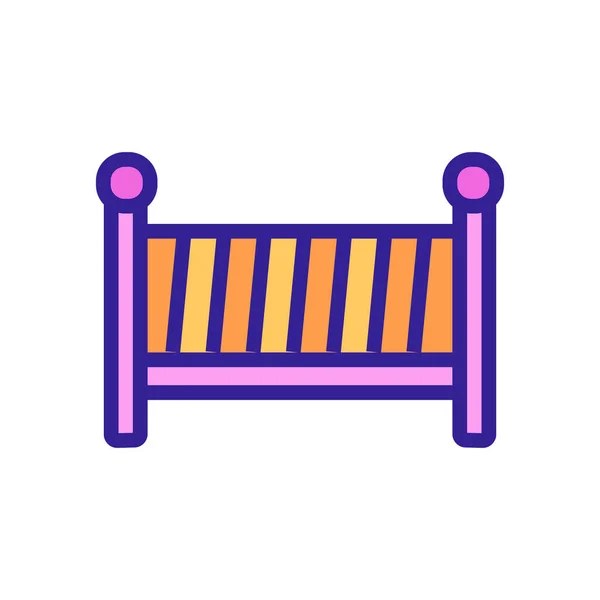 Vector Icono Cama Bebé Señal Cama Bebé Ilustración Símbolo Color — Vector de stock