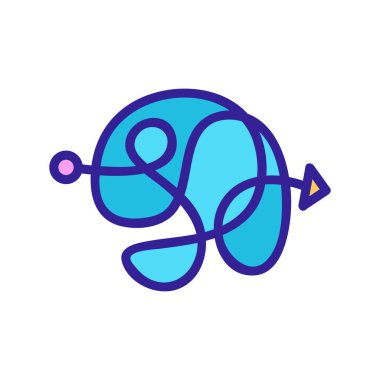 zor yol simgesi vektörü. Zor yol işareti. renk sembolü çizimi