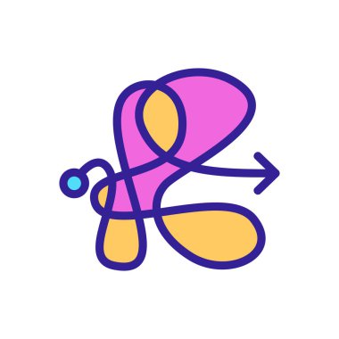 Karışık düğüm simgesi vektörü. Karışık düğüm işareti. renk sembolü çizimi