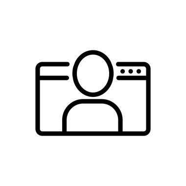 Kişi bilgi dizini ikon vektörü. Kişi bilgi klasörü işareti. izole edilmiş sınır sembolü çizimi