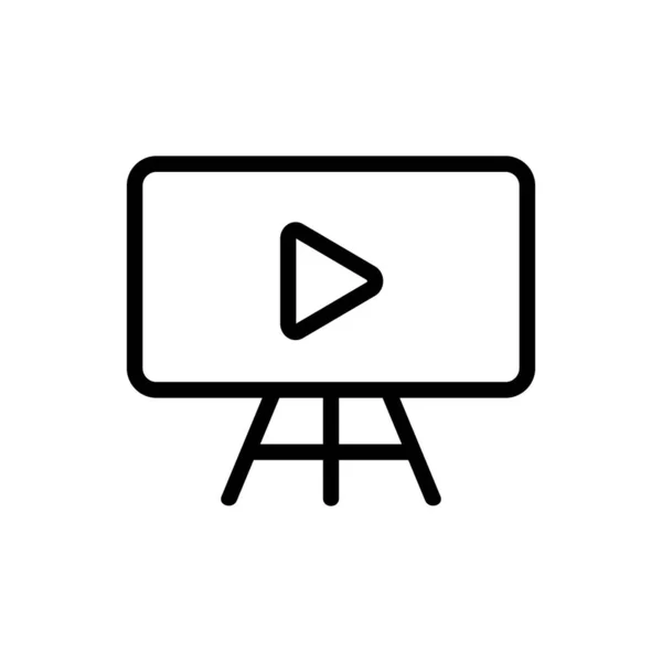 Video Icon Vektor Des Workshops Ansehen Werkstattvideo Anschauen Isolierte Kontursymboldarstellung — Stockvektor