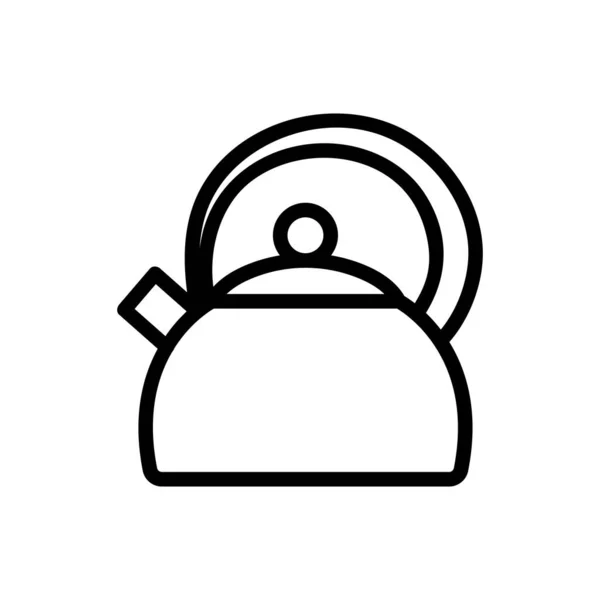 Théière Avec Poignée Ronde Protectrice Icône Vecteur Théière Avec Panneau — Image vectorielle