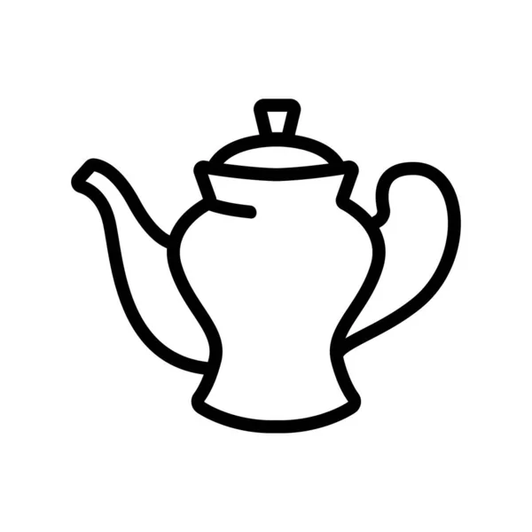 Porseleinen Theepot Icoon Vector Porseleinen Theepot Bord Geïsoleerde Contoursymbool Illustratie — Stockvector