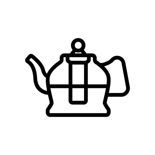 Кухонний Чайник Вектором Іконки Преси Кухонний Чайник Знаком Преси Ізольована — стоковий вектор