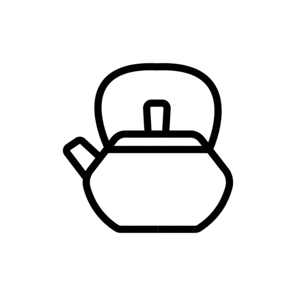 Ikonen Vektor Für Küchentee Teekocher Schild Isolierte Kontursymboldarstellung — Stockvektor