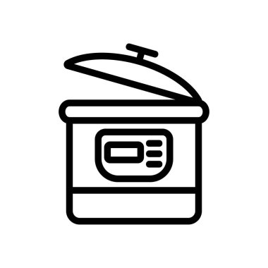 aralık multicooker simge vektörü. aralık multicooker işareti. izole edilmiş sınır sembolü çizimi