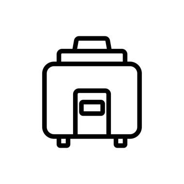 Sürdürülebilir mutfak çömleği ikon taşıyıcısı. Sürdürülebilir mutfak çömleği tabelası. izole edilmiş sınır sembolü çizimi