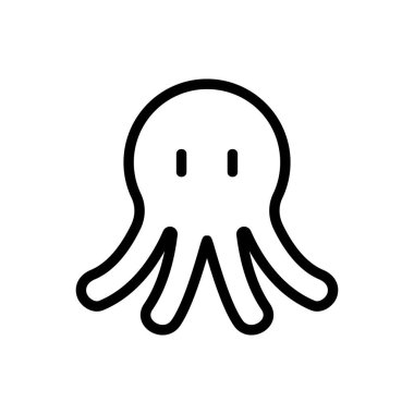 Kısa dokunaç ikon vektörlü koca kafalı mürekkep balığı. Kısa dokunaçları olan koca kafalı mürekkep balığı. izole edilmiş sınır sembolü çizimi