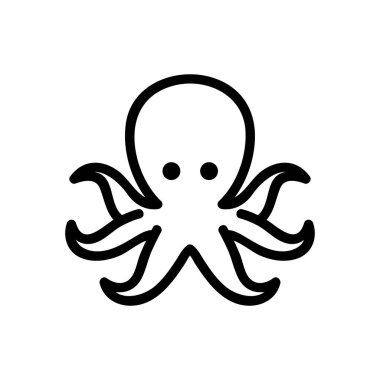 Deniz devi ahtapot ikon vektörü. Deniz devi ahtapot işareti. izole edilmiş sınır sembolü çizimi