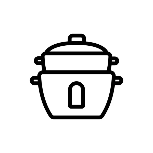Cocina Doble Caldera Para Vector Icono Comida Cocina Doble Caldera — Archivo Imágenes Vectoriales