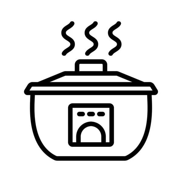 Semi Oval Multicooker Action Icon Vector Multicocción Semiovalada Signo Acción — Archivo Imágenes Vectoriales