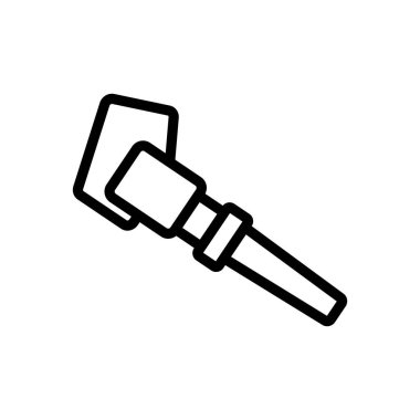 Elektrik süpürgesi ikon vektörü. Elektrikli süpürge üfleyici işareti. izole edilmiş sınır sembolü çizimi