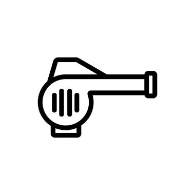 Taşınabilir hava üfleyici ikon vektörü. Taşınabilir üfleyici işareti. izole edilmiş sınır sembolü çizimi