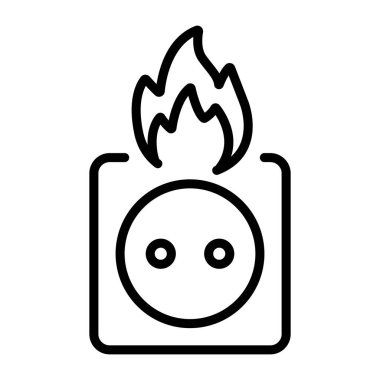 Çıkış simgesi vektöründe alev. Alevler çıkış işaretinde. izole edilmiş sınır sembolü çizimi