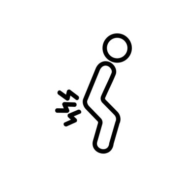 pain in anus icon vector. pain in anus sign. isolated contour symbol illustration