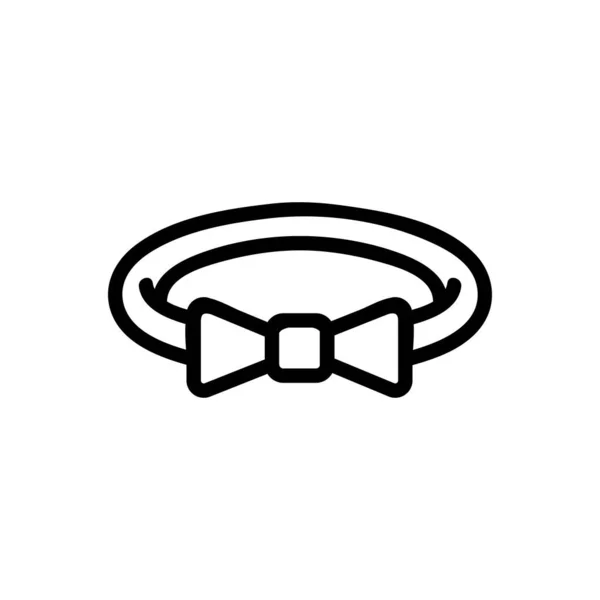 Haarband Mit Bogensymbol Vektor Haarband Mit Fliege Isolierte Kontursymboldarstellung — Stockvektor