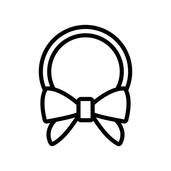 弓トップビューアイコンベクトル付きのヘアバンド 弓トップビューサイン付きのヘアバンド 孤立した輪郭記号図 — ストックベクタ