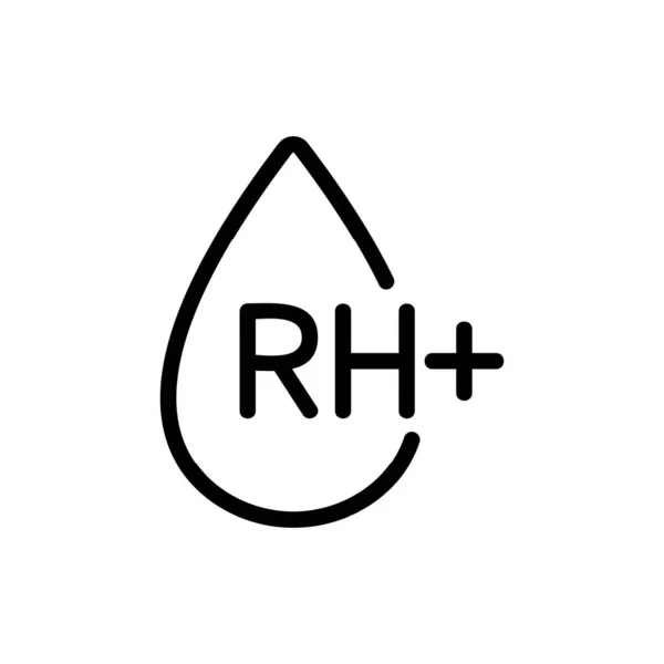 Positiv Rhesus Faktor Ikon Vektor Positivt Rhesusfaktortecken Isolerad Kontur Symbol — Stock vektor