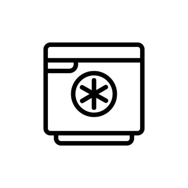 Makyaj aleti buzdolabı ikon vektörü. Makyaj aleti buzdolabı işareti. izole edilmiş sınır sembolü çizimi