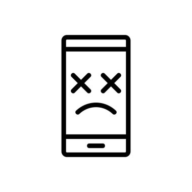 Telefon ikonu vektörünün içler acısı hali. Acınası bir telefon sinyali. izole edilmiş sınır sembolü çizimi