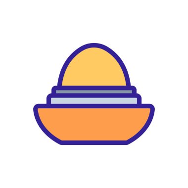 Oval yumurta şekilli dudak kremi ikonu vektörü. Yumurta şeklinde oval dudak kremi. renk sembolü çizimi