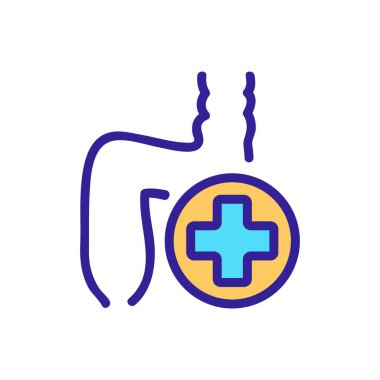 Rektal tedavi ikon vektörüne tıbbi ihtiyaç. Rektal tedavi işaretine ihtiyacı var. renk sembolü çizimi